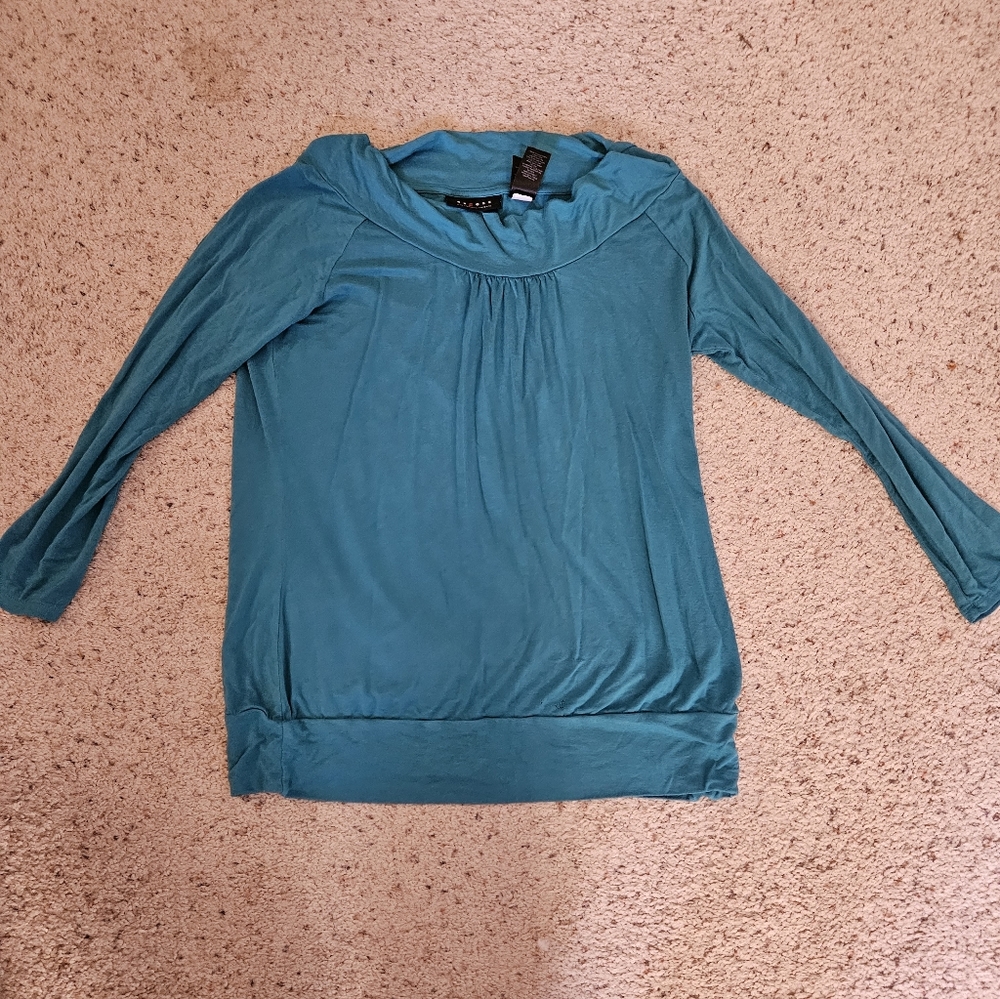 Axcess turquoise long sleeve top, L.